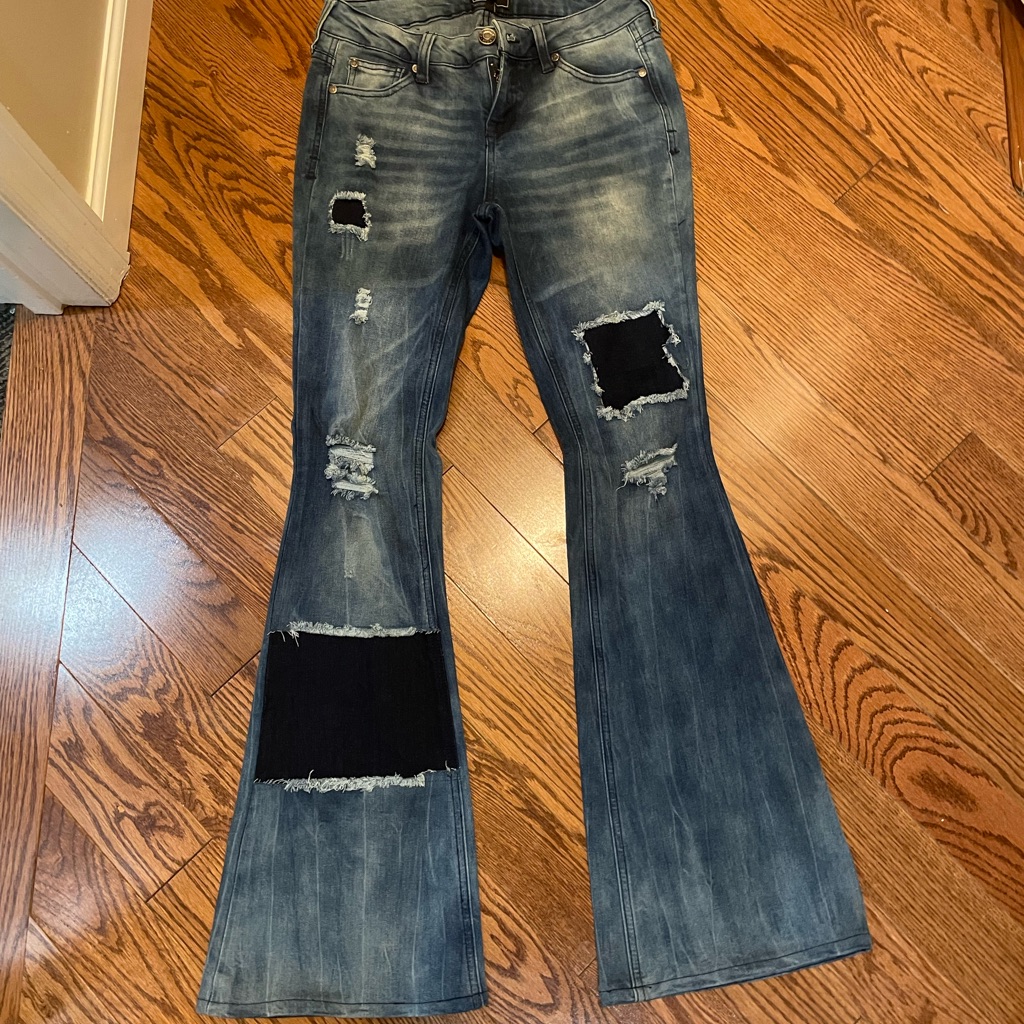 Flare Patch Jeans